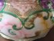 Vintage Handpainted Porcelain Cermamic Gold Relief Deco Pink Roses Jar Pot Jars photo 2