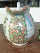 Antique Chinese Medallion Famille Rose Creamer Pitcher Jug Bamboo Handle Creamers & Sugar Bowls photo 3