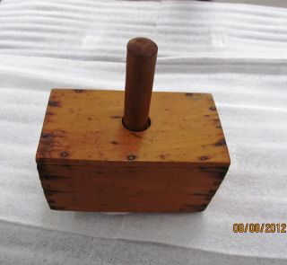 Wooden Butter Press,  Great Patina,  Single Stick,  Box Joint Construction photo