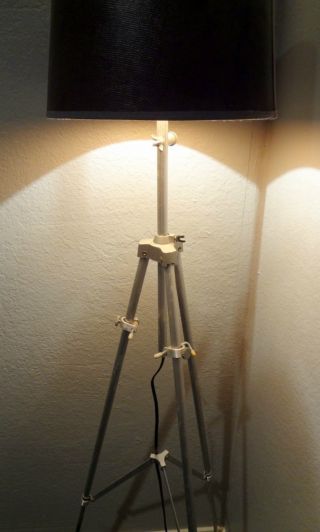 Repurposed Floor Lamp Made Of A Vintage Camera Tripod photo