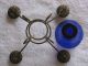 Antique Cobalt Glass And Metal Taper Candelabra Awesome Candle Holders photo 4