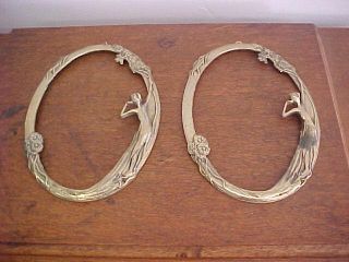 (2) Solid Brass Art Deco Frames/mirrors No Glass photo
