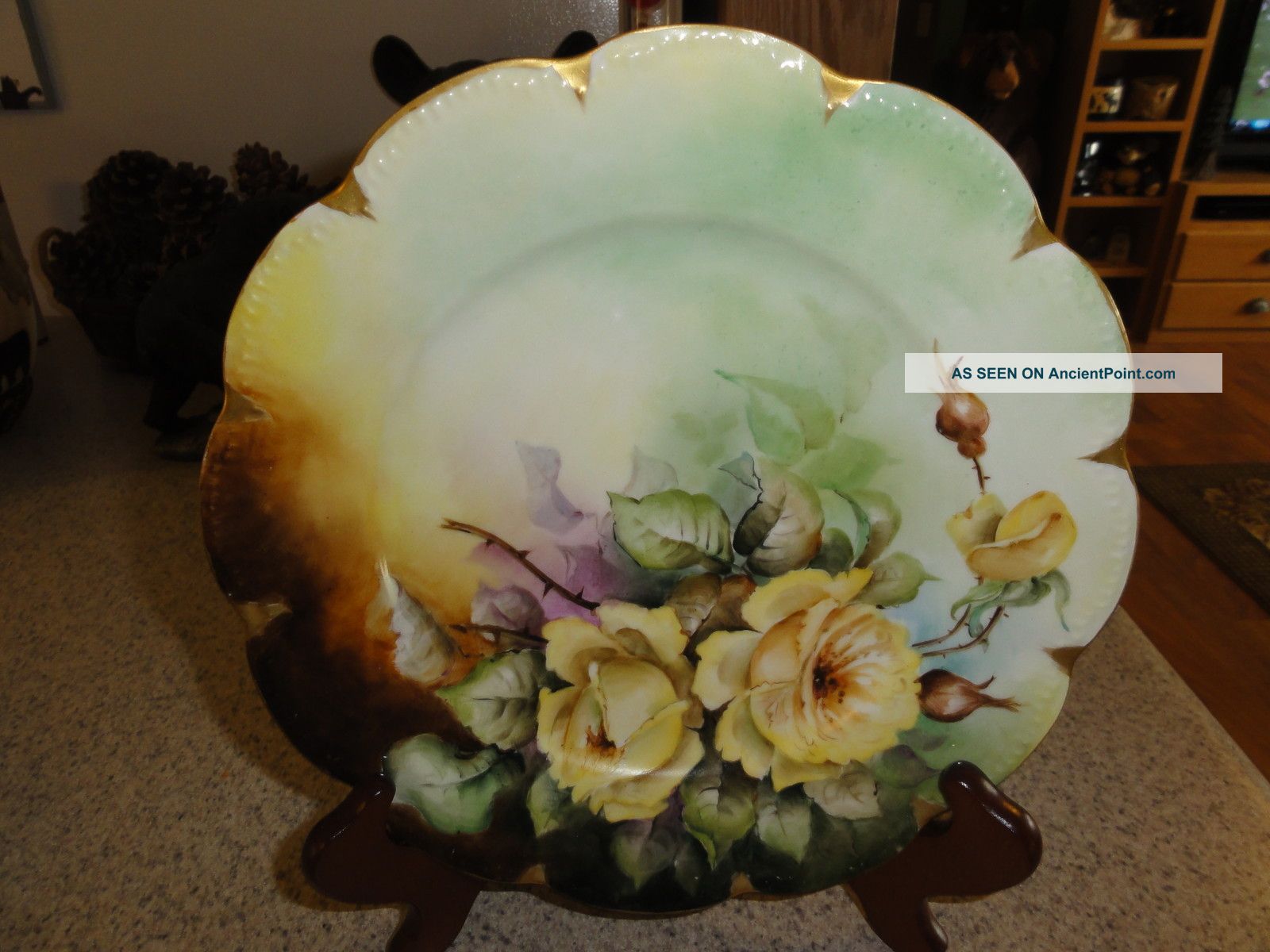 Haviland Handpainted Yellow Roses Plate Dyson Silverton Plates & Chargers photo