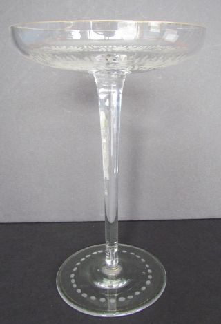 Antique Etched Glass 9.  25 