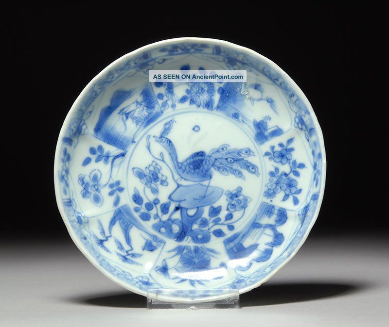 Chinese Ca Mau Cargo Shipwreck Salvaged Porcelain Artifact Plate Peacock Plates photo