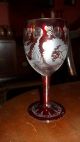 Red Victorian Decanter And 12 Glasses Decanters photo 2