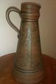 Vintage Handarbeit Clay Pitcher - With Decorative Deep Etching.  Made In Germany. Jugs photo 2