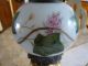 Rare Antique Gilt Metal And Hand Painted Glass Globe Gwtw Type Lamp Mint Conditn Lamps photo 3