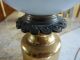 Rare Antique Gilt Metal And Hand Painted Glass Globe Gwtw Type Lamp Mint Conditn Lamps photo 4