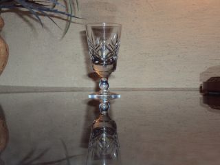 Signed Antique Cut Crystal Cordial Stemware By Webb/rare/mint Condition photo