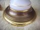 2 Milk Glass With Gold Floral Design Lamps With Solid Brass Base. Lamps photo 9