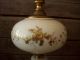 2 Milk Glass With Gold Floral Design Lamps With Solid Brass Base. Lamps photo 3