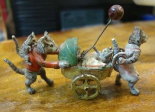 Antique Austria Vienna Bronze,  Miniature Family Cats photo