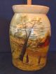 Vintage Marshall 3 Butter Churn With Signed Country Scene Painting Deretha Ames Crocks photo 2