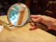 Antique Victorian Porcelain Hand Mirror W/brass Handle And Charub & Flowers Mirrors photo 1