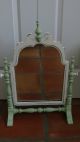 Vintage Chic Wood Distressed Painted Shabby Vanity Mirror Celery Green & White Mirrors photo 1