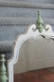 Vintage Chic Wood Distressed Painted Shabby Vanity Mirror Celery Green & White Mirrors photo 5