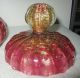 Antique Covered Bowl Art Glass Venetian Murano Blown Gold Flakes Bubbles Heavy Other photo 9