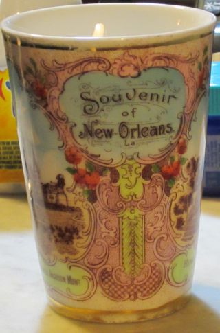 New Orleans Souvenir Tumbler Porcelain Victoria Austria Ca.  1910 photo