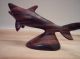 Vintage Dark Wood Grain Miniature Carved Shark Fish Figurine Philippines Carved Figures photo 1