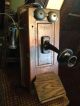 Antique Vintage Crank Style Phone Box Wooden Wood Wall Crank Telephone Box Other photo 1