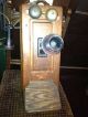 Antique Vintage Crank Style Phone Box Wooden Wood Wall Crank Telephone Box Other photo 2
