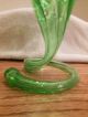 Antique Victorian Lily / Trumpet Epergne Vase - Green - Curled Stem Base Vases photo 4