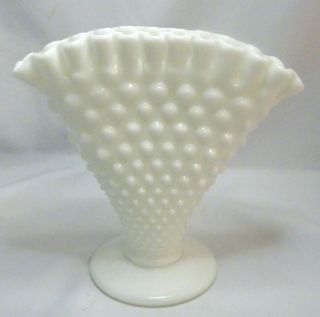 Vintage Milk Glass Dot Flower Vase photo