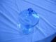 Vintage Blue / Clear Apothecary Covered Glass Jar / Canister Jars photo 4
