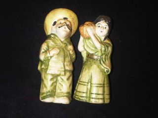 Rare Vinatage Mexican Couple Salt And Pepper Shaker photo
