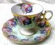 Vintage Porcelain Cup & Saucer Plums & Apples Pattern Japan Cups & Saucers photo 1
