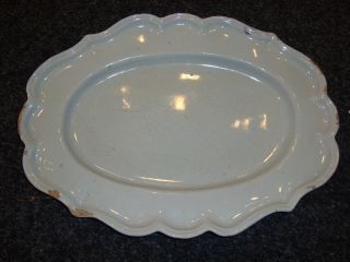 18/19th Century Delftware White Oval Plate. photo