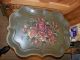 Vintage Nashco Products New York Tole Ware Large Flower Tray With Stand Toleware photo 1