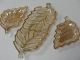 3 Pc.  Orangish Colored Glass Leaf Design Dishes, . Other photo 1