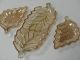 3 Pc.  Orangish Colored Glass Leaf Design Dishes, . Other photo 2