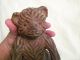 Antique Primitive Carved Wood Wooden Teddy Bear Paper Mache Mold Figurine Figure Carved Figures photo 1