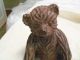 Antique Primitive Carved Wood Wooden Teddy Bear Paper Mache Mold Figurine Figure Carved Figures photo 2
