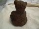 Antique Primitive Carved Wood Wooden Teddy Bear Paper Mache Mold Figurine Figure Carved Figures photo 4