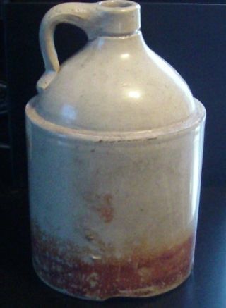 White Wiskey Jug With Rust Ring Around Bottom Approx 12in High photo