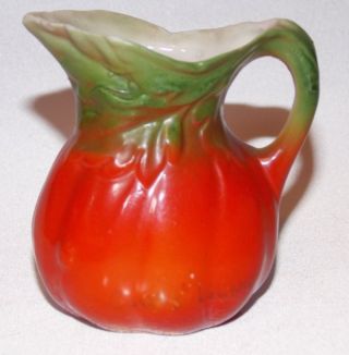 Vintage Porcelain Coney Island Tomato Shaped Creamer Small Pitcher photo