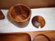 Vintage Handled Hand Carved Teak Wood Serving Tray & Handled Bowl & Spice Bowl Trays photo 2