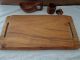 Vintage Handled Hand Carved Teak Wood Serving Tray & Handled Bowl & Spice Bowl Trays photo 4