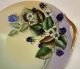 Galvan,  Vtg Signed Hand Ptd Porcelain Cake Plate W Gilded Handles,  Blackberries Plates & Chargers photo 2