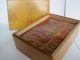 Folk Art Box W/ Wooden Letter & Number Tiles.  C1920 Boxes photo 1