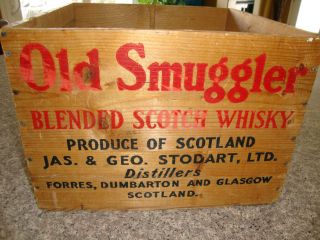 Vintage Wood Old Smuggler Blended Scotch Whisky Box/crate Hard To Find photo