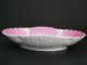 Vintage Hand Painted Winter Scene Porcelian Bowl~pink Shell - Gold Trim - 13 