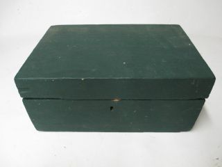 Vintage Wooden Green Hinged Box & Cover photo