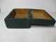 Vintage Wooden Green Hinged Box & Cover Boxes photo 2