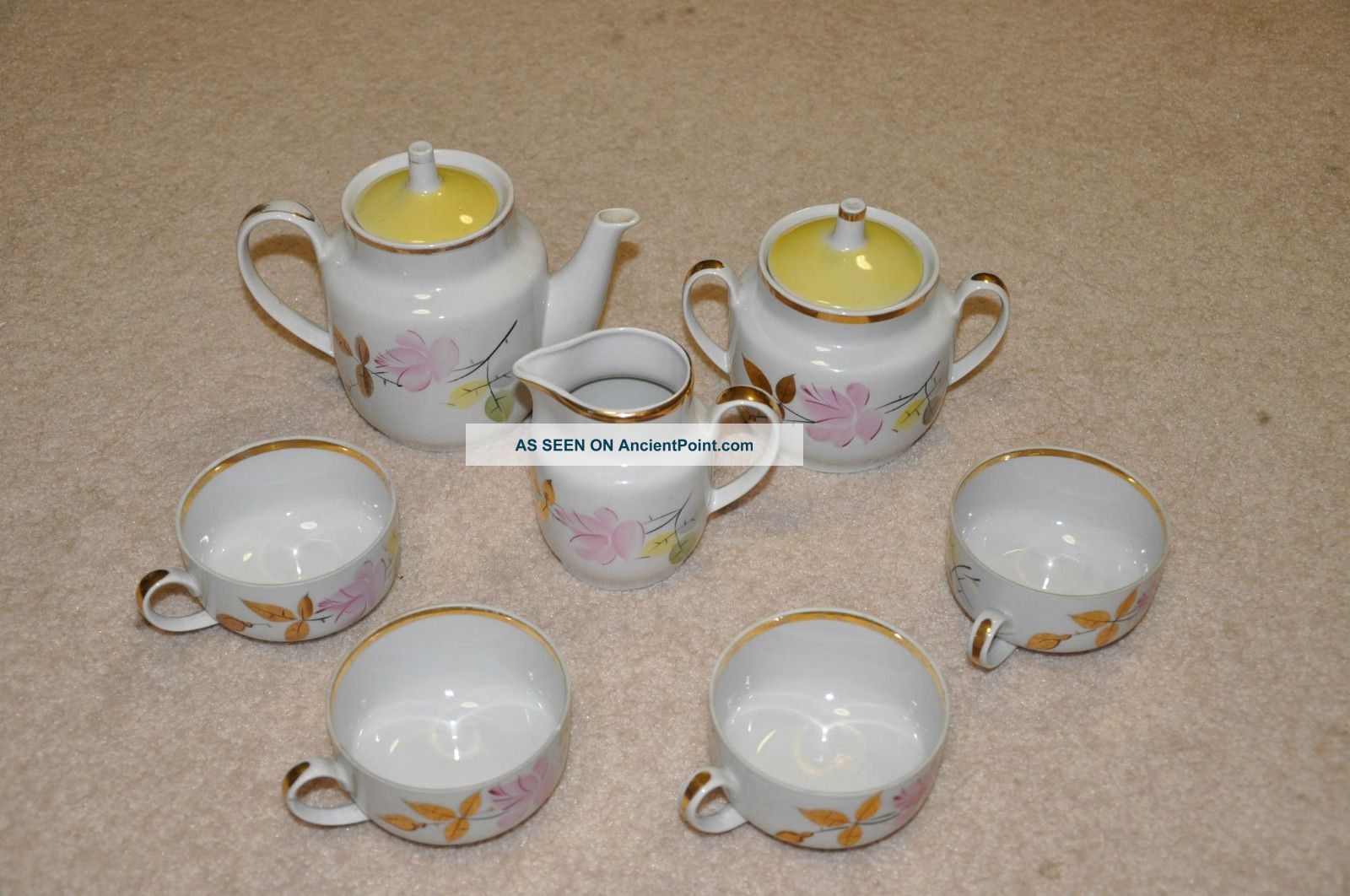 Russian Latvia Rpf Riga Tea Set 1960 ' S Gold Trimmed Teapots & Tea Sets photo