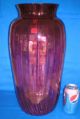 Vintage Art Deco Double Cranberry Red Glassvase Huge Wide Stunning With Flowers Vases photo 1